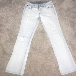 Armani Exchange White Wash Distressed Jeans.